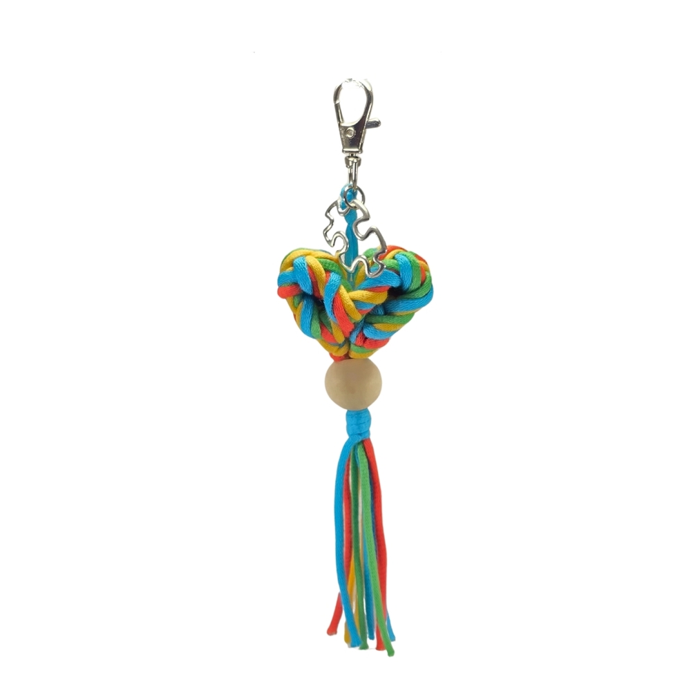 Autism "Walking Heart Beat" Keychain In MultiColor